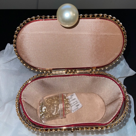 ๐ Top Handle Diamond and Pearls Handbag - Picture 12 of 14